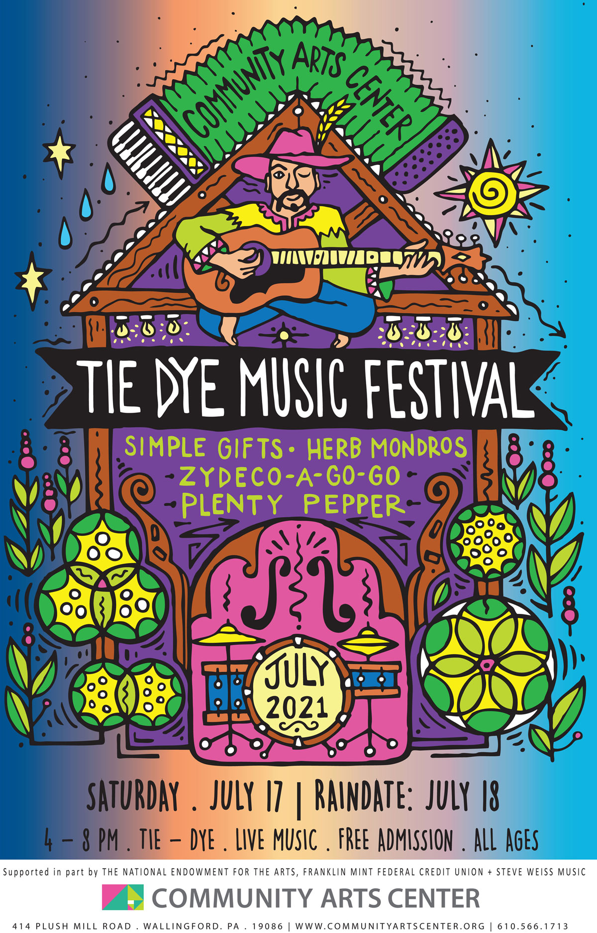 Community Arts Center’s 9th Annual Tie Dye Music Festival Delaware