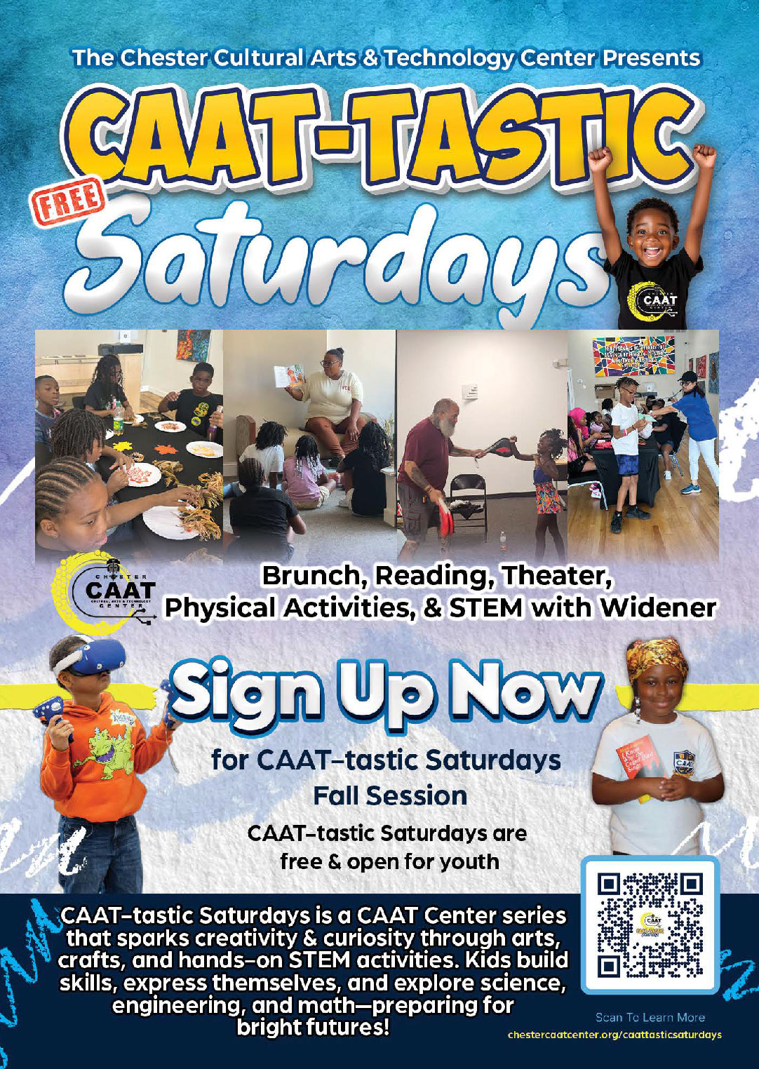 CAAT Tastic Saturdays flyer and QR code