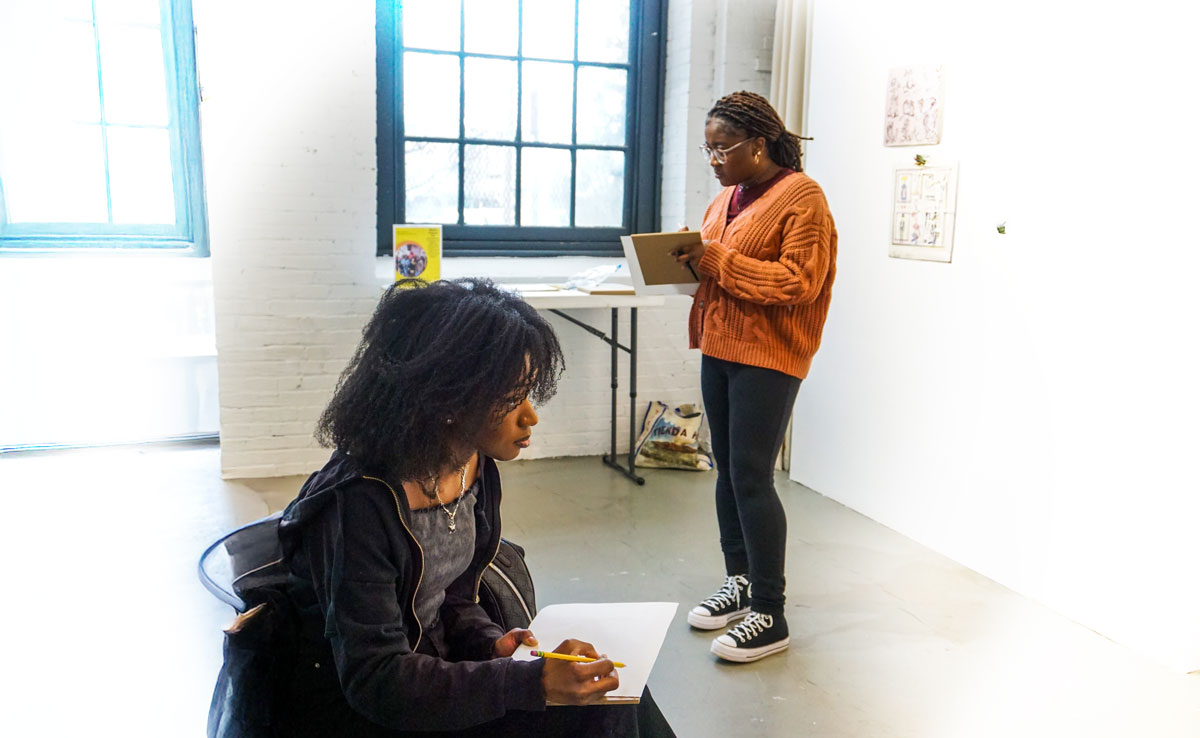 Black hippie art sketch club