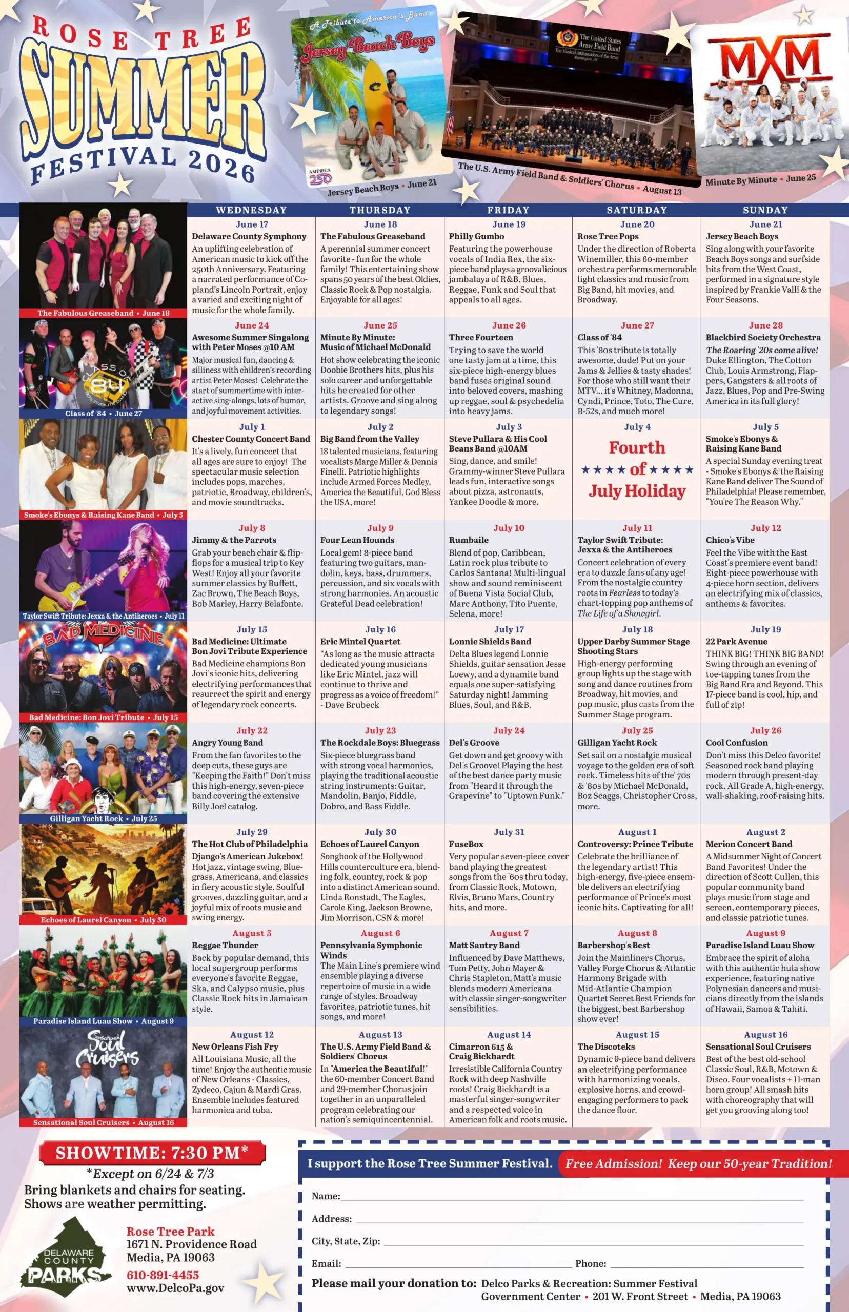 Rose Tree Summer Festival schedule