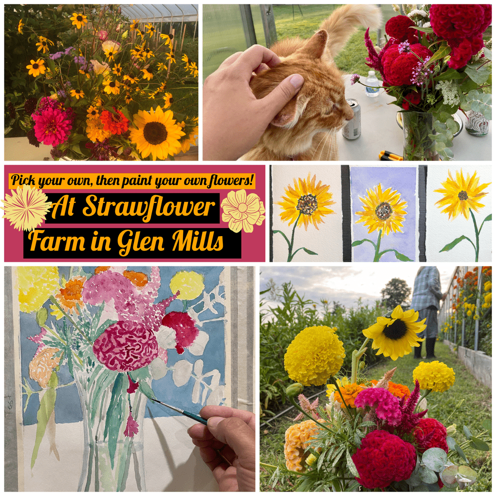 Strawflower Farm Painting